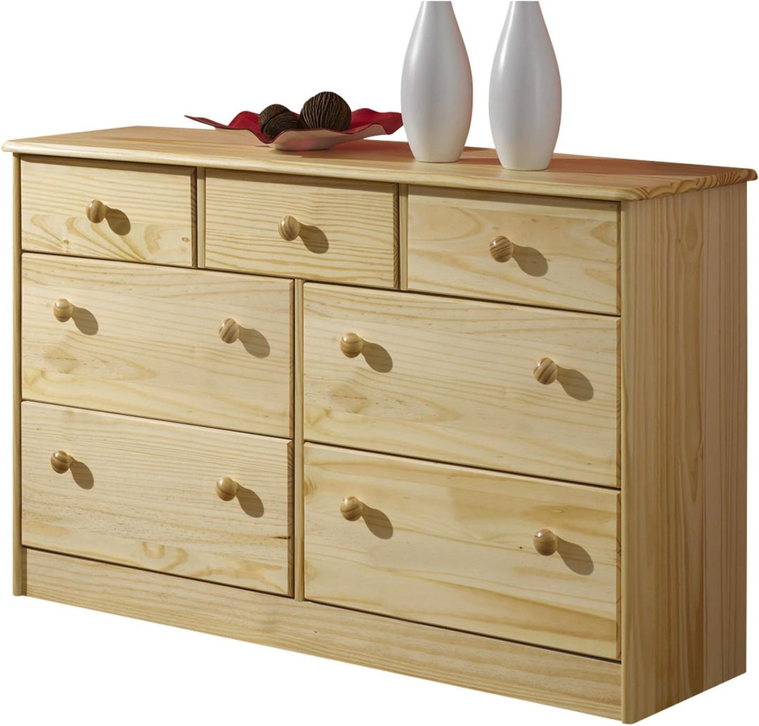 IDIMEX Sideboard Rondo, schöne Kommode im Landhausstil, Massive Holzkommode mit 7 Schubladen, Zeitlo