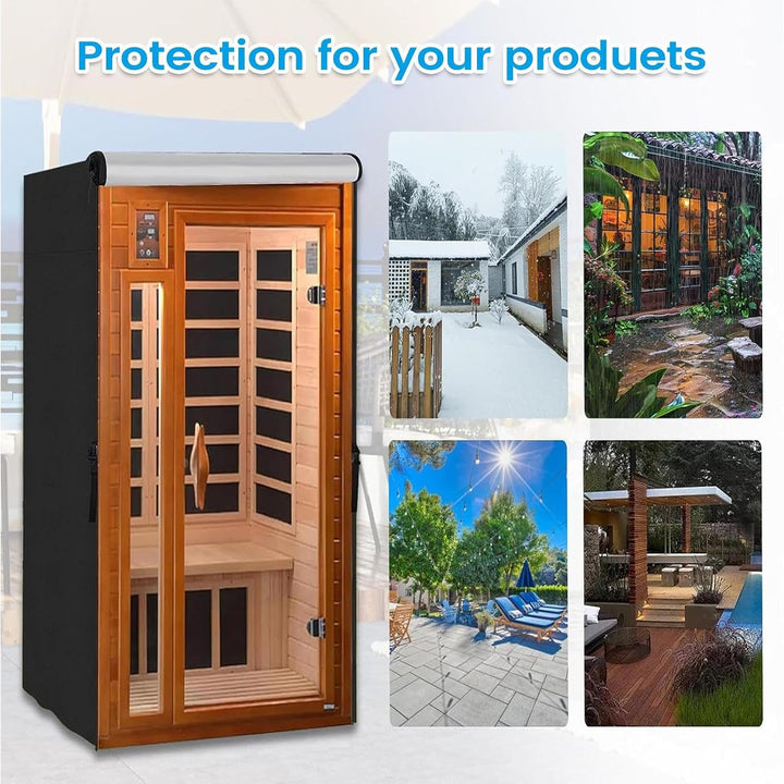 Holz-Sauna-Abdeckung für den Aussenbereich, robuster, wasserdichter Schutz, Outdoor-Sauna-Schutzhüll
