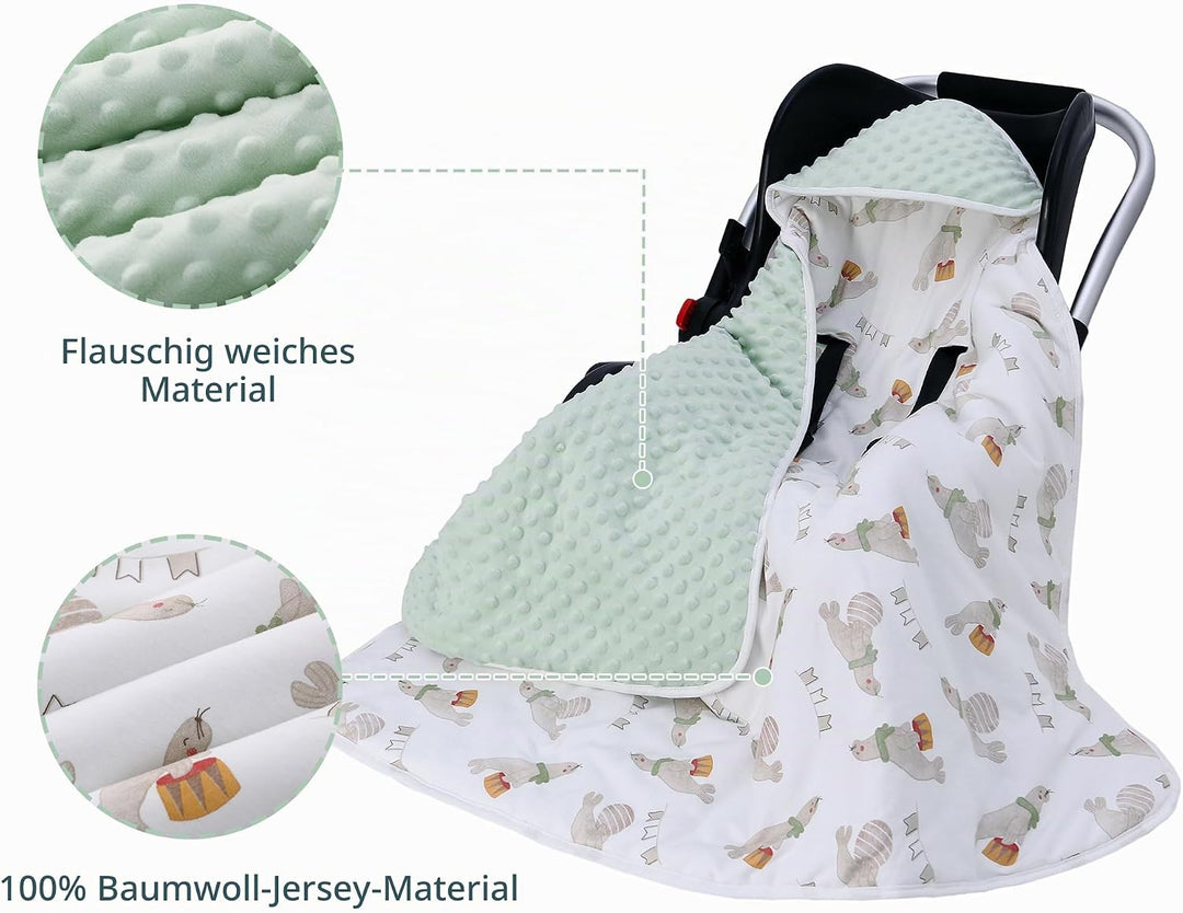 Miracle Baby Einschlagdecke Babyschale Winter Baumwolle Reversible Decke Universal Kuscheldecke 90x9