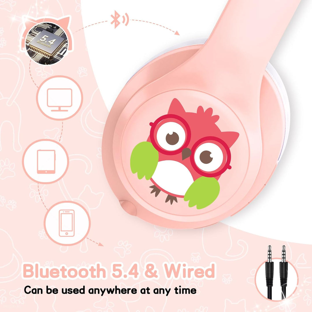 LOBKIN Kinder Kopfhörer mit Tasche, Kopfhörer Kabellos und Kabel Bluetooth für Kinder mit ANC Aktive