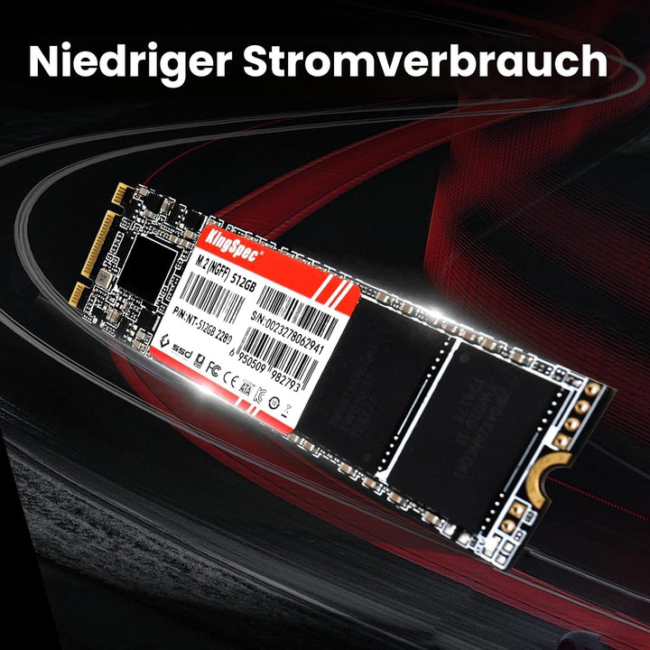 KingSpec 512GB M.2 SSD 2280, Interne Solid State Hard Drive-SATA iii 6Gb/s, M2 NGFF Disco Duro für D