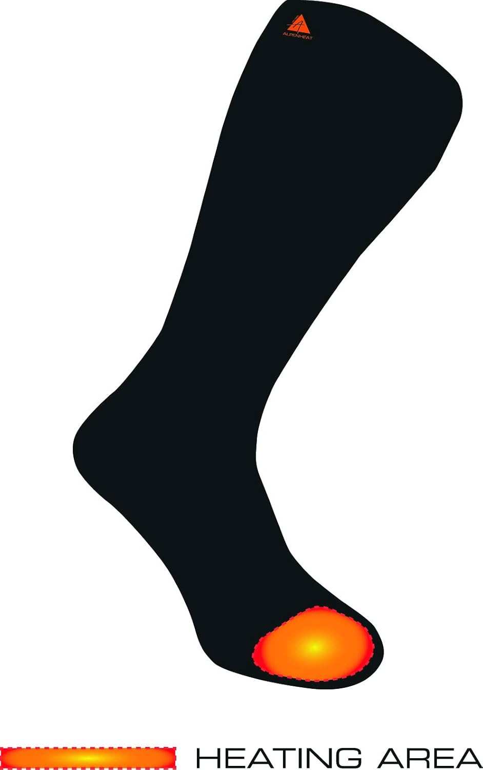 Alpenheat Heizsocken Baumwolle Fire-Socks mit Fernbedienung Beheizte 36-38 schwarz / Orange, 36-38 s