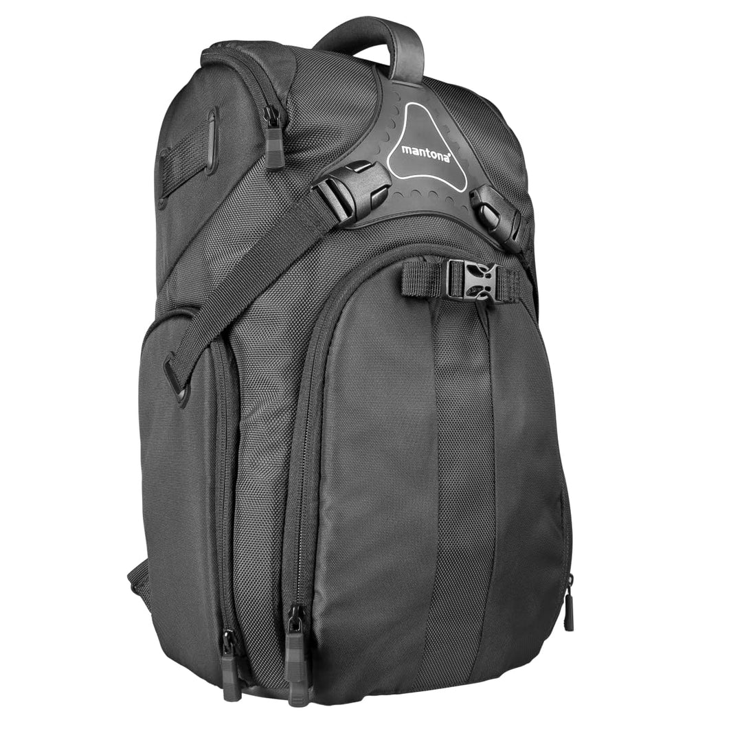 Mantona Rhodolit SLR-Kamerarucksack - Fototasche geeignet für SLR mit angesetztem Objektiv, weitere
