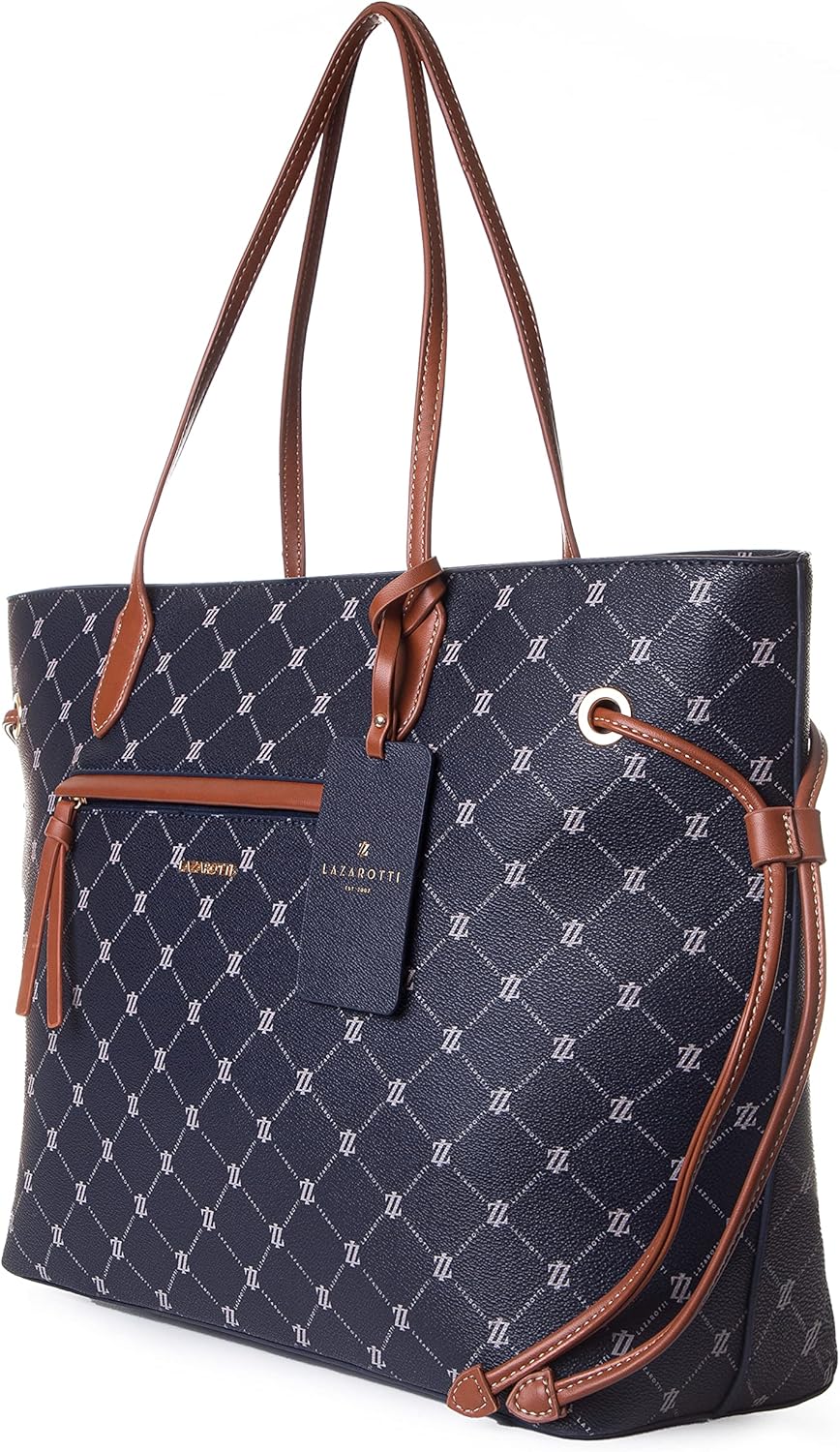 Lazarotti Palermo Shopper Tasche Damen | Tote Bag mit seitlichen Kordelzügen | XXL Schultertasche 37