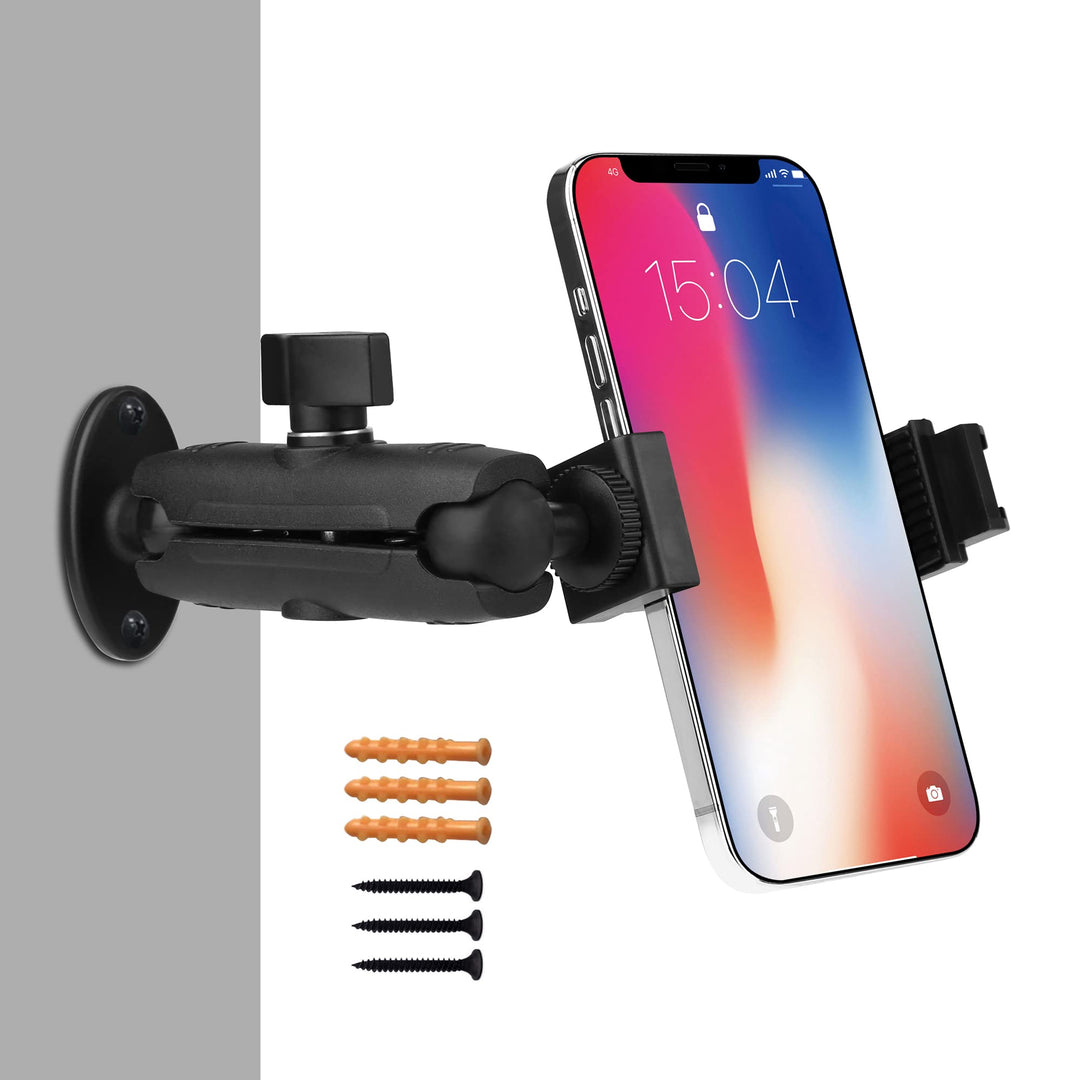 Peastrex Handy-Wandhalterung mit Kugelkopf, Langer Arm, Bohrsockel, 360 Grad, für 3,5 bis 7 Zoll Han