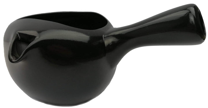 Einhand-Teekanne mit Teesieb 350ml, Kyusu im Tokoname Stil, Tea Instructor Schwarz, Schwarz