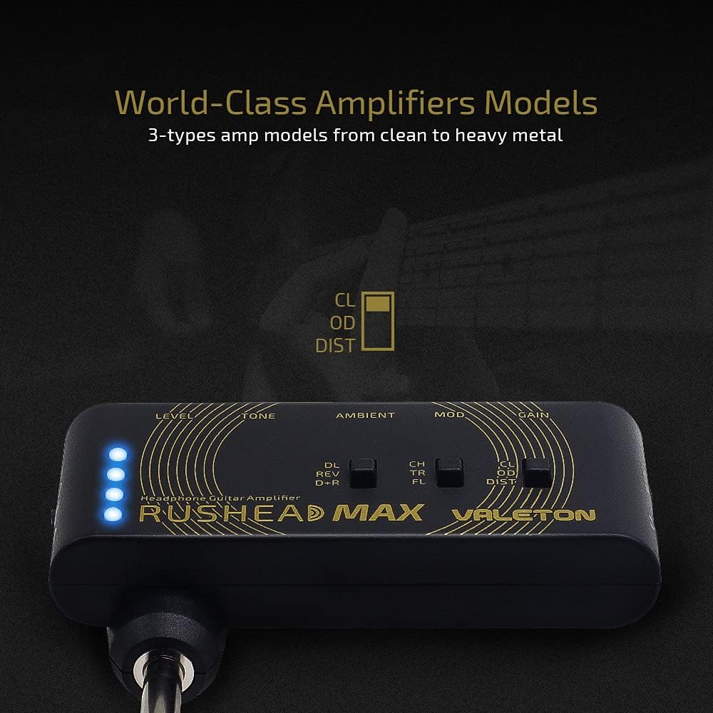 VALETON Rushead Max Mini Verstärker USB Aufladbar Portabel Hosentasche Gitarre Kopfhörerverstärker S