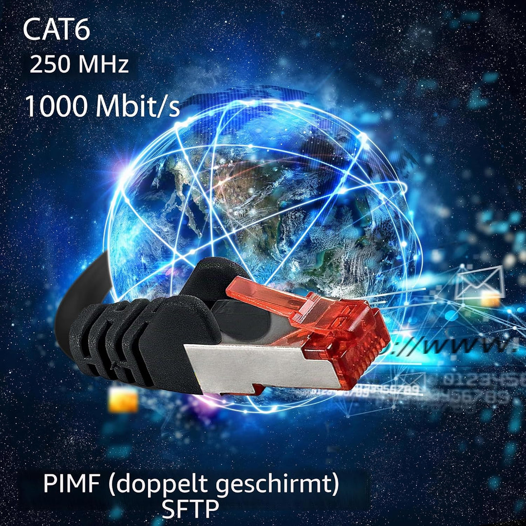 1aTTack.de - 10x 5m CAT6 Patchkabel S/FTP PIMF Schirmung CAT.6 RJ45 Netzwerkkabel Ethernetkabel DSL