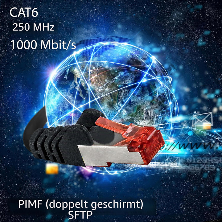 1aTTack.de - 10x 5m CAT6 Patchkabel S/FTP PIMF Schirmung CAT.6 RJ45 Netzwerkkabel Ethernetkabel DSL