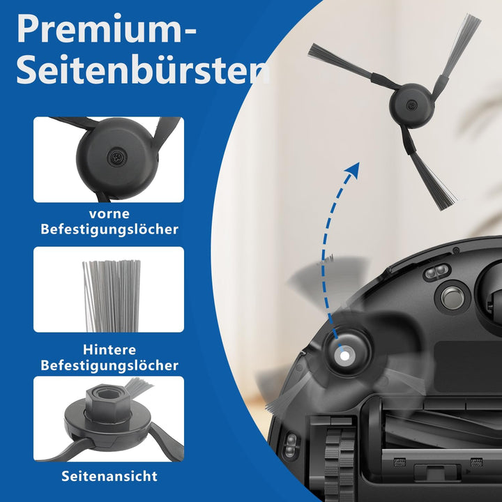 Zubehör für Dreame X40 Ultra Complete/X40 Master/L40 Ultra/Mova P50 Pro Ultra – 1 Hauptbürste, 6 Sta