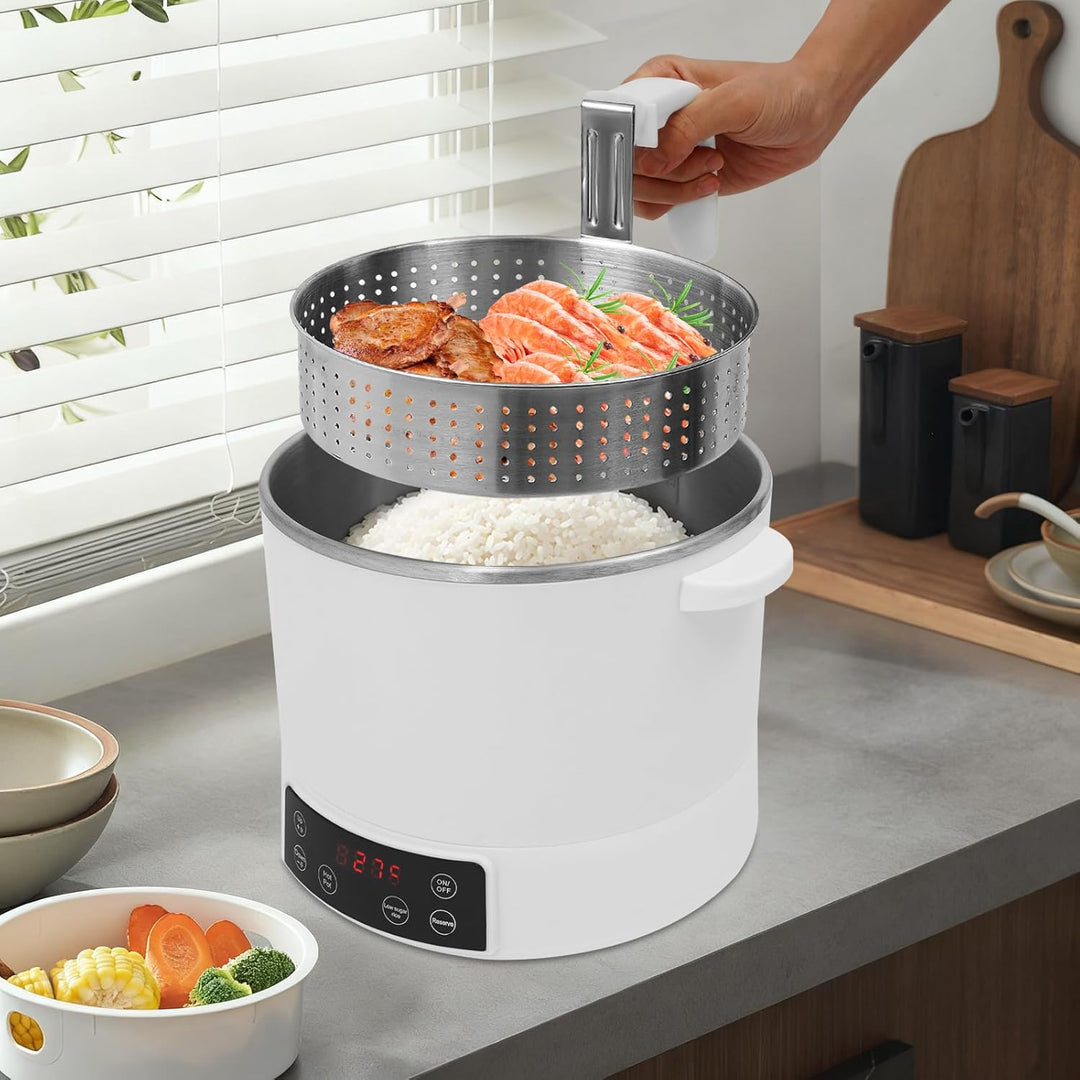1500W 220V Low Sugar Reiskocher 3L für 1-3 Personen, mit 304 Edelstahl Innentopf, mit Hotpot Funktio