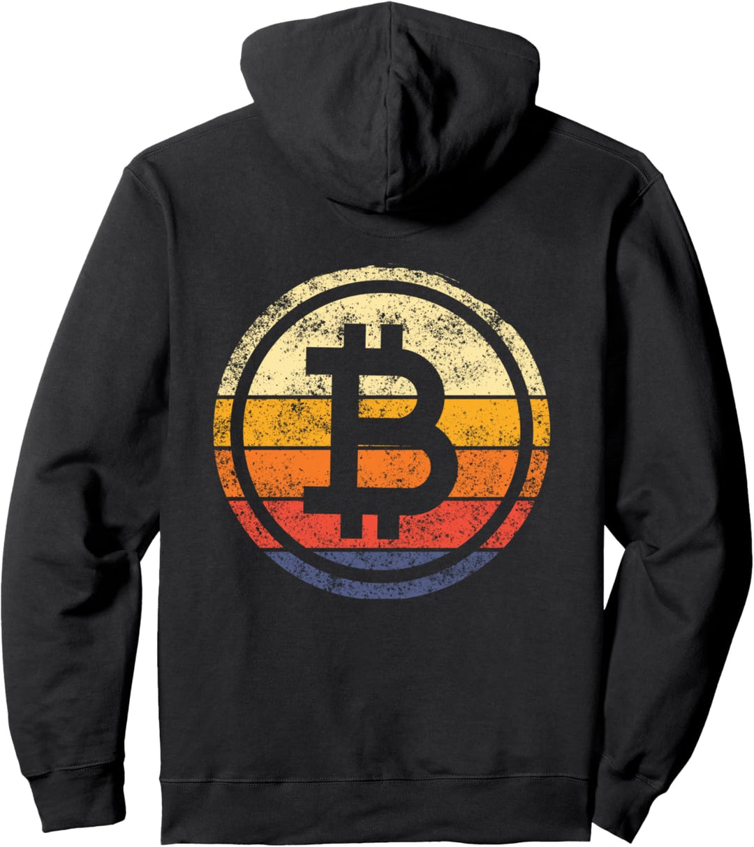 Bitcoin BTC Kryptowährung Hodl Digitales Geld Retro Vintage Pullover Hoodie
