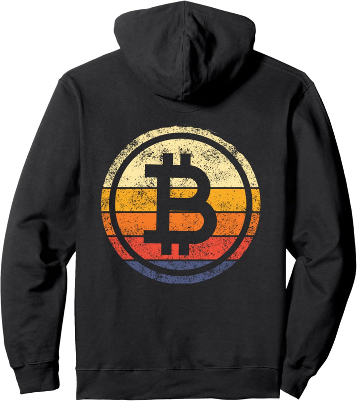 Bitcoin BTC Kryptowährung Hodl Digitales Geld Retro Vintage Pullover Hoodie