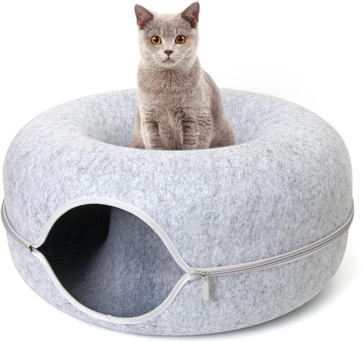 Lucky Sign - Katzenhöhle Katzentunnel aus Filz Katzenbett multifunktionalle Katzensofa gemütliches K