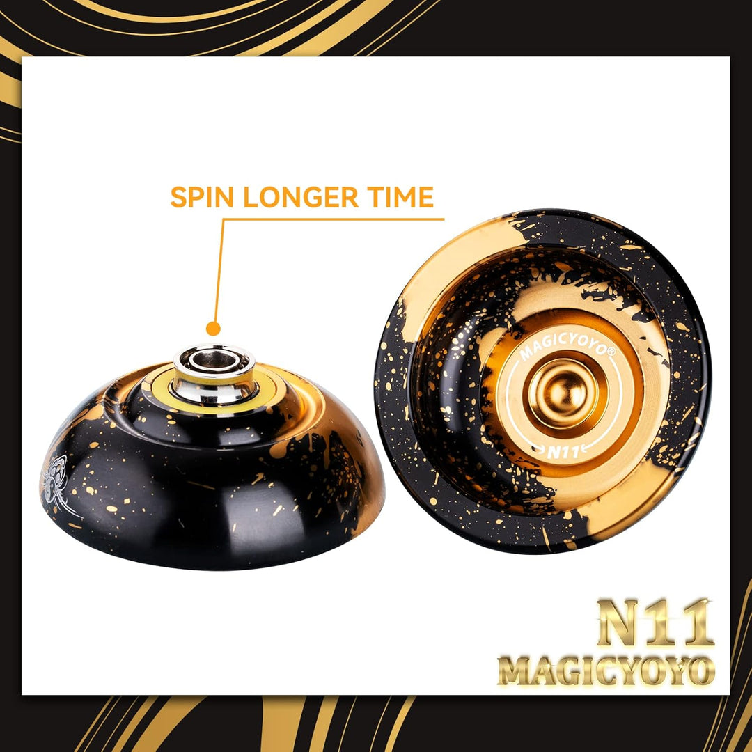 MAGICYOYO Professionelles JoJo N11 Plus Reaktionsfähiges JoJo für Kinder, Zweizweck-Metall Jo-Yo mit