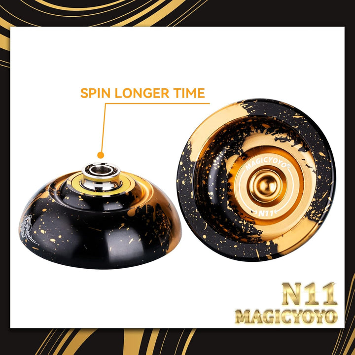 MAGICYOYO Professionelles JoJo N11 Plus Reaktionsfähiges JoJo für Kinder, Zweizweck-Metall Jo-Yo mit
