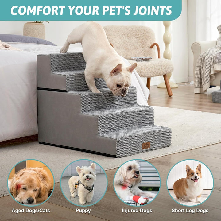 COZY KISS Hundetreppe für Kleine Hunde 60cm, 2-in-1 Haustiertreppe für Couch Bett Sofa, rutschfeste
