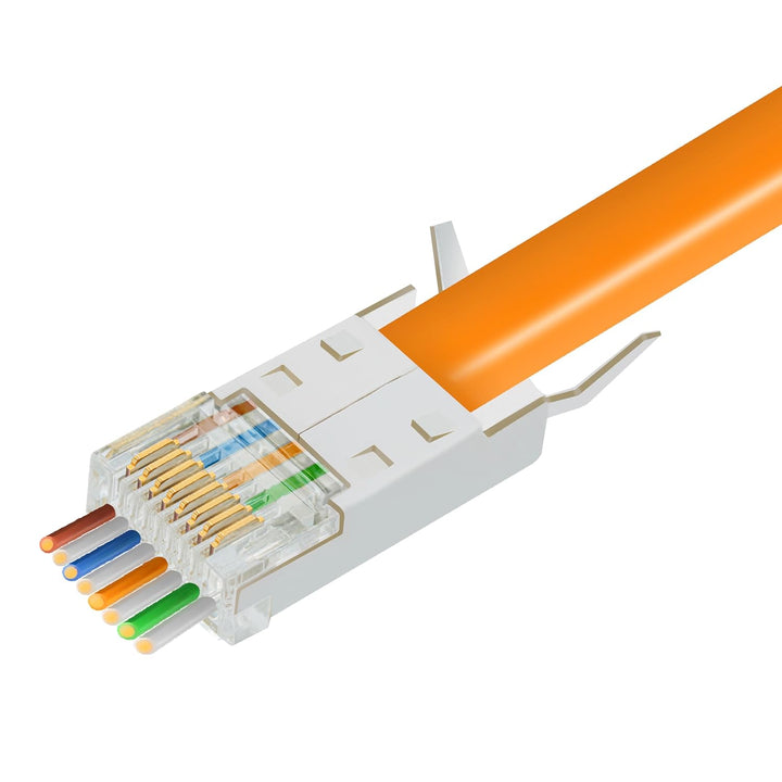 BIGtec RJ45 Stecker Netzwerkstecker 100 Stück Hirose TM11 grau Hochgeschwindigkeits Verbindung für F
