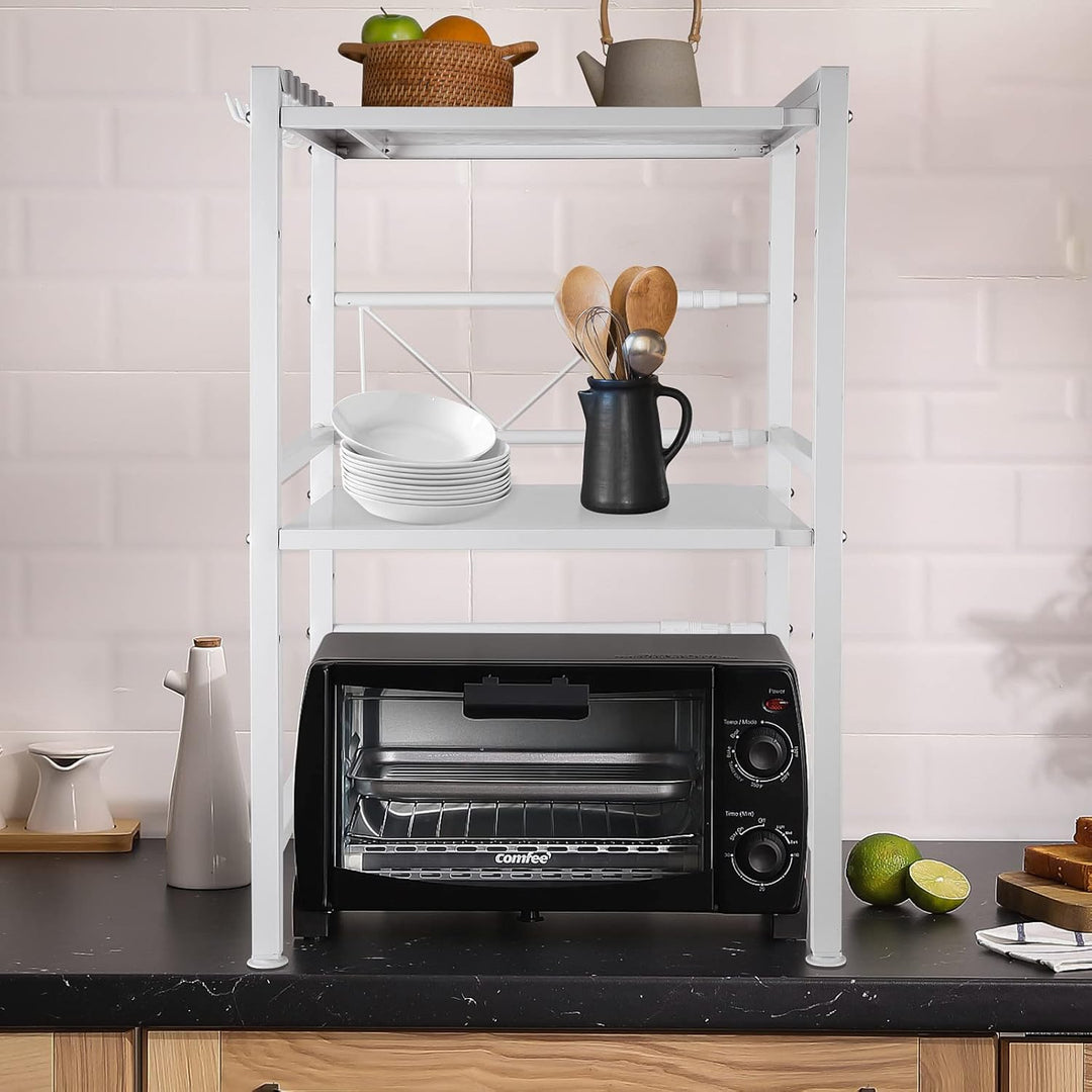 XDAILUYYDS Mikrowellen Regal, Ofengestell, 2-lagiges Erweiterbares Mikrowellenständer, Mikrowellenha