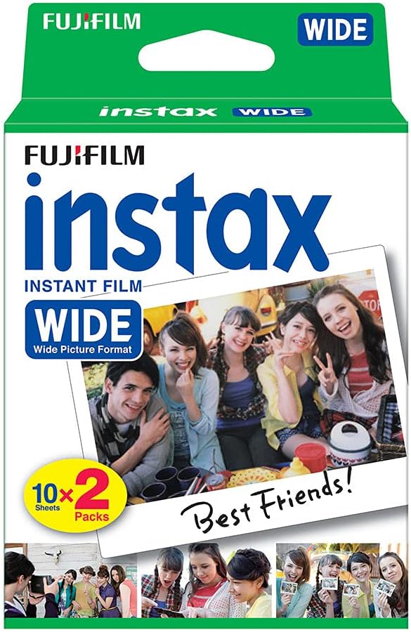 INSTAX LINK Wide Smartphone Printer Wide Film, Doppelpack (2x10 Aufnahmen) Ash White Bundle mit Wide