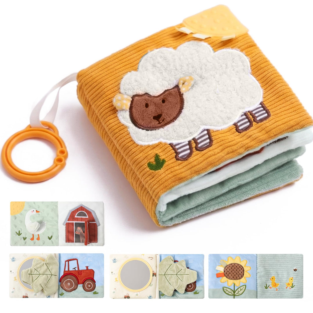 let's make Baby Sensorisches Stoffbuch Baby Spielzeug ab 0 3 6 12 Monate - Interaktive Fühlbuch Knis