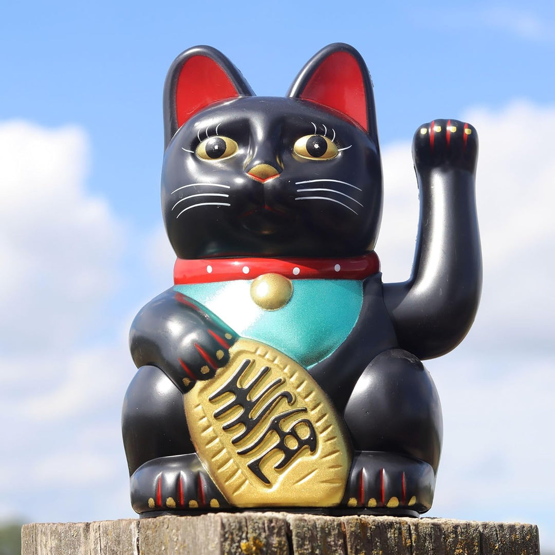 Freak Scene Glückskatze - Maneki-Neko - Winkekatze - 15 cm - schwarz Schwarz 15 cm, Schwarz 15 cm