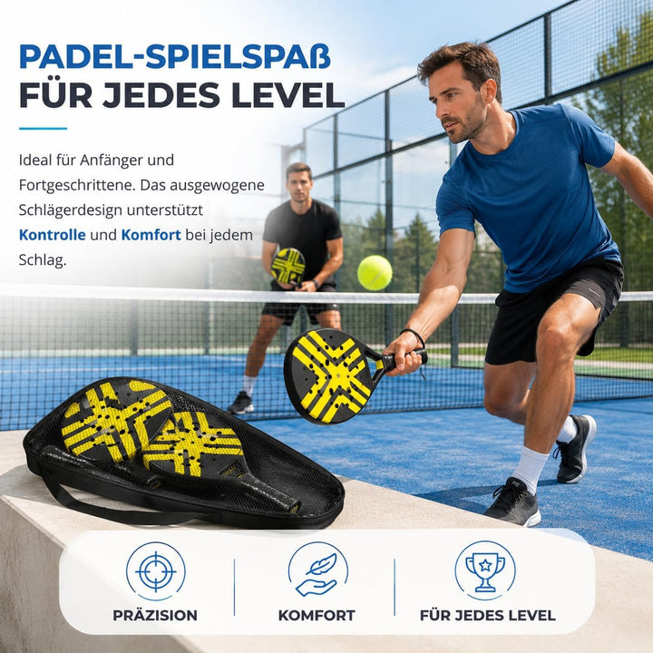 Padel Schläger Erwachsene Profi Racket Padelschläger Set mit Meshtasche Tennis Schläger für Anfänger
