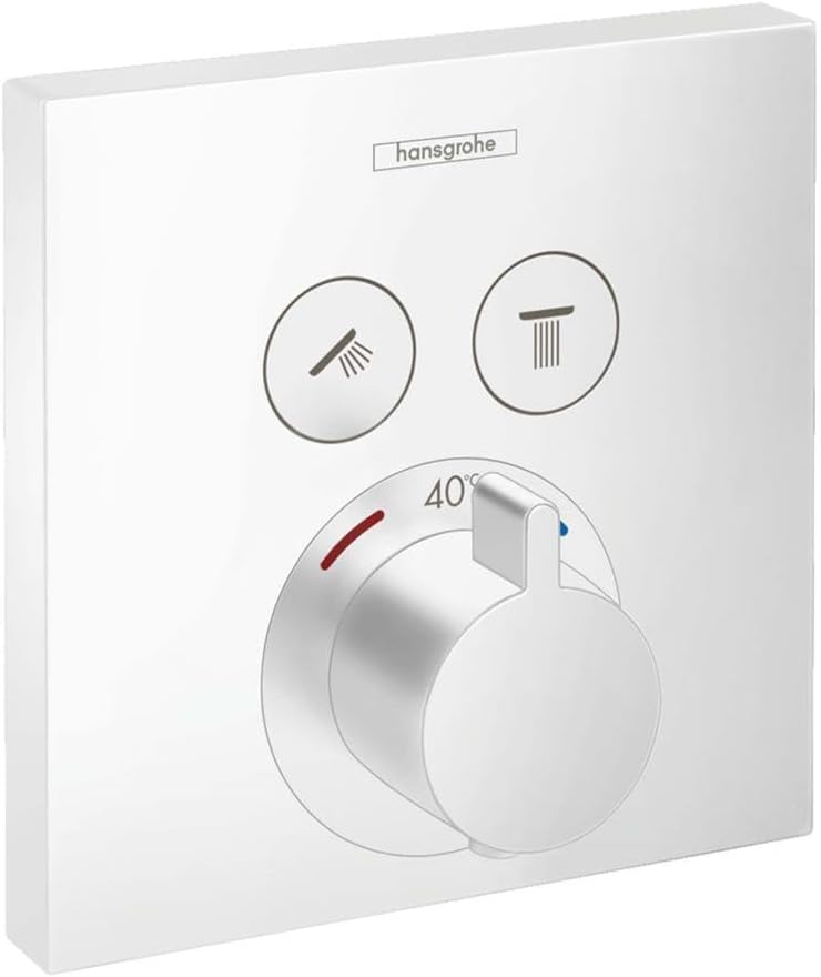 hansgrohe Unterputz Theromstat Shower Select, für 2 Funktionen, Mattweiss Mattweiss 2 Funktionen The