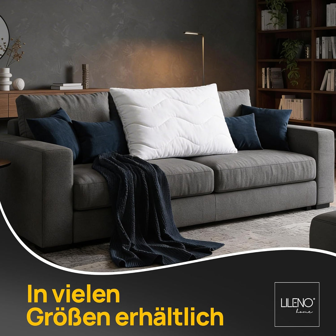 LILENO HOME Kopfkissen 60x80 cm [2er Set] als Kissen-Füllung - Bett oder Deko Kissen mit Reissversch