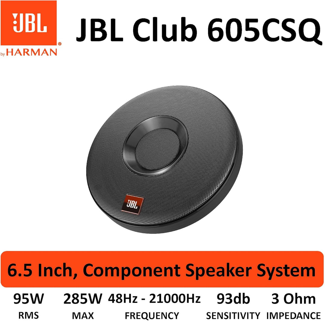 JBL Club 605CSQ 2-Wege KFZ Soundsystem - 285 Watt Komponenten Auto Lautsprecher Boxen Set mit 160mm