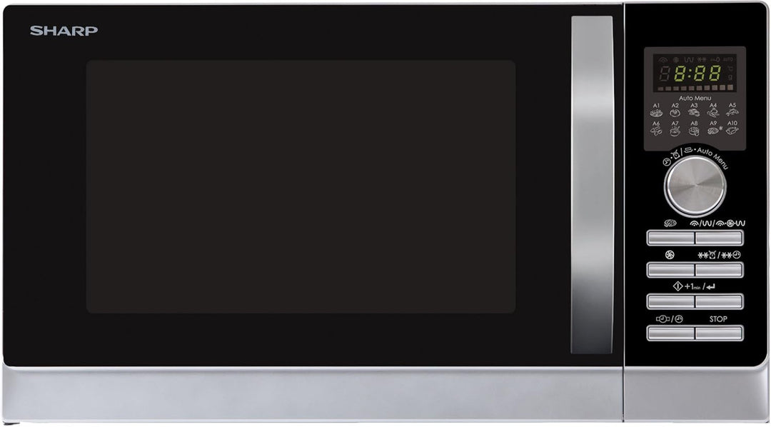 Sharp R843INW 3-in-1 Mikrowelle mit Heissluft, Grill und Konvektion/25 L/800 W/ 1000 W Grill / 2500