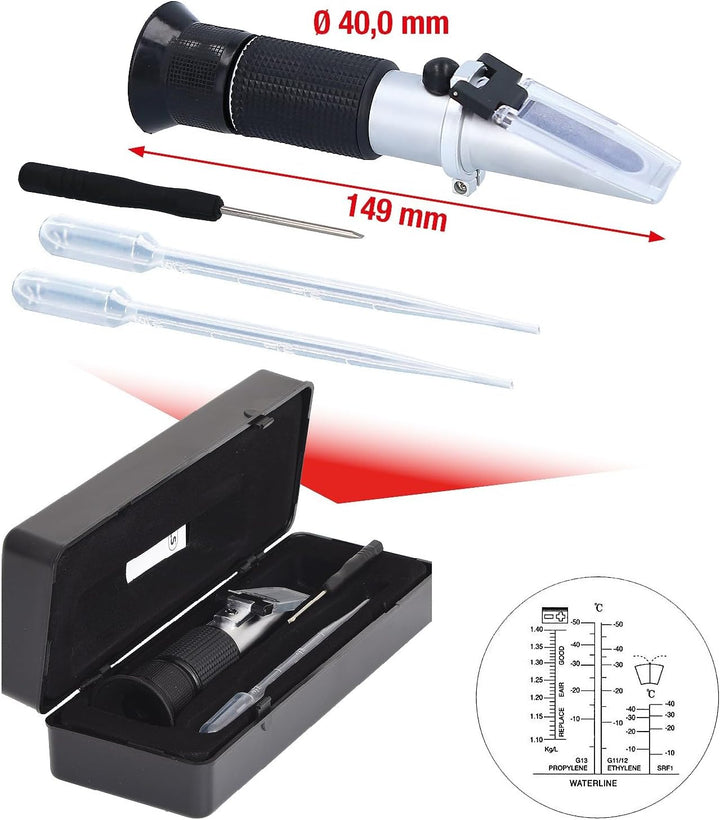 KS Tools 550.1290 Refraktometer Kühlflüssigkeit / Batteriesäure