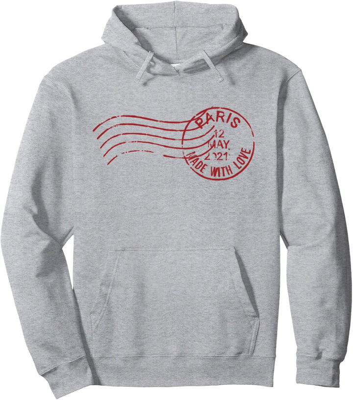 Briefmarke Paris Frankreich Pullover Hoodie
