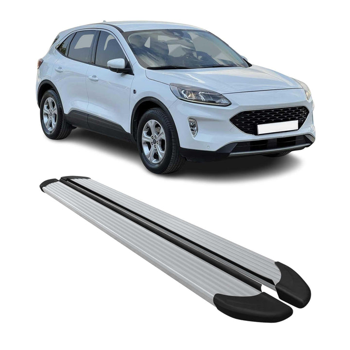 Trittbretter Seitenschweller kompatibel mit Ford Kuga 2019-2023 Alu Silber 2tlg
