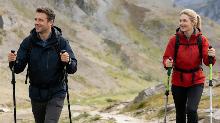 Wsobue Wanderstöcke Trekkingstöcke Walking Stöcke 7075 Aluminium, Ultraleichte, Verstellbar, Faltbar