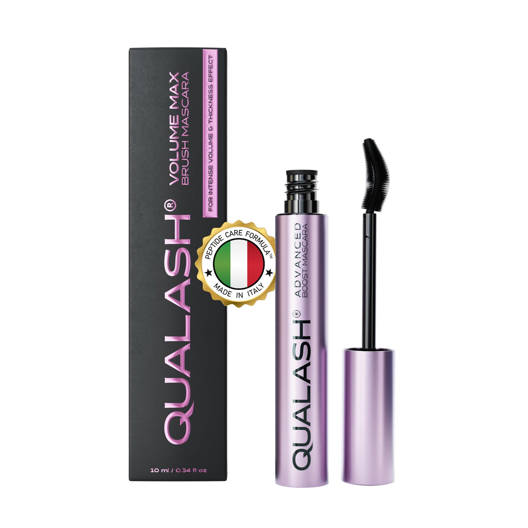 Mascara mit Wimpernserum-Effekt – QUALASH® Curl & Lift (10 ml) – schwarze Wimperntusche für extremes