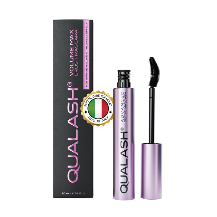 Mascara mit Wimpernserum-Effekt – QUALASH® Curl & Lift (10 ml) – schwarze Wimperntusche für extremes