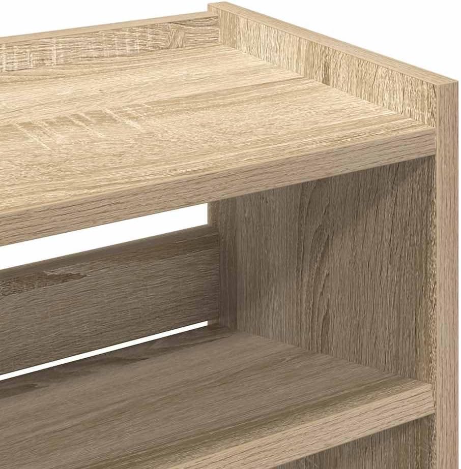 vidaXL Schuhregal Sonoma-Eiche 60x25x81 cm Holzwerkstoff, Schuhschrank, Schuhaufbewahrung, Schuhe Or