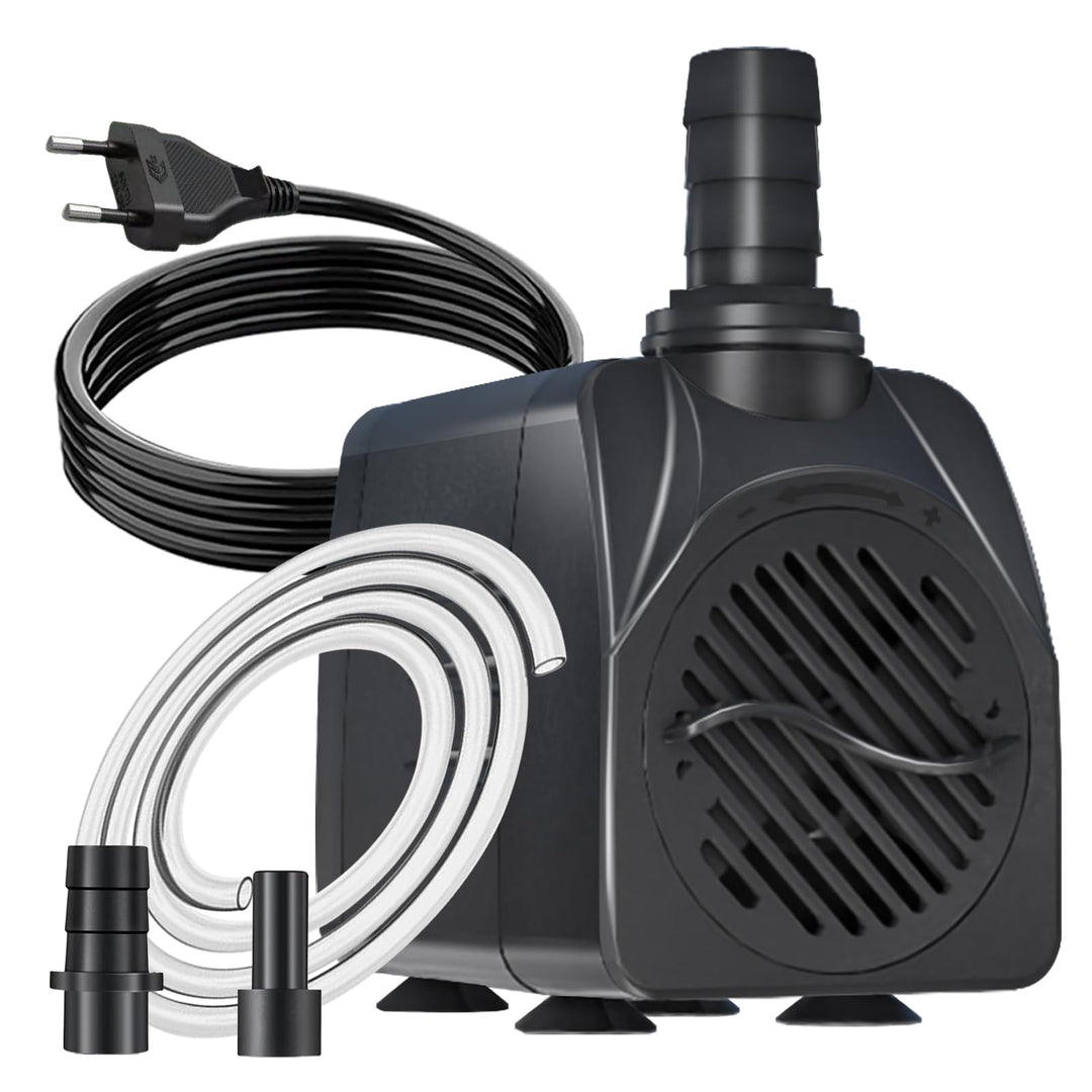 Springbrunnenpumpe 10W 600L/H Schutz vor überhitzung Funktion Ultra Leise Teichpumpe Wasserpumpen Mi