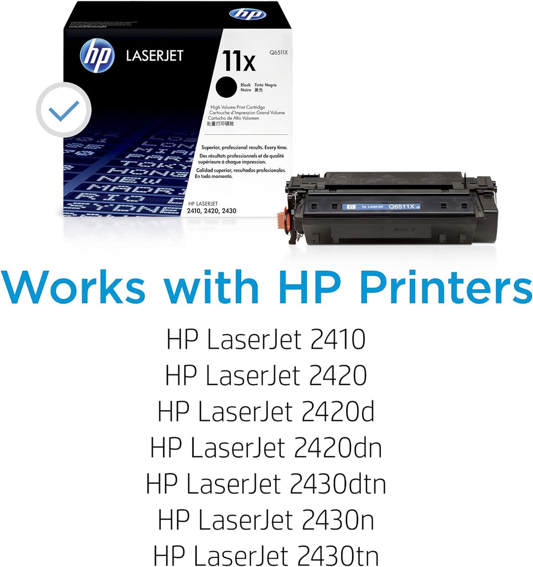 HP 11X (Q6511X) Schwarzer Originaltoner mit hoher Reichweite für HP Laserjet 2420, HP Laserjet 2430