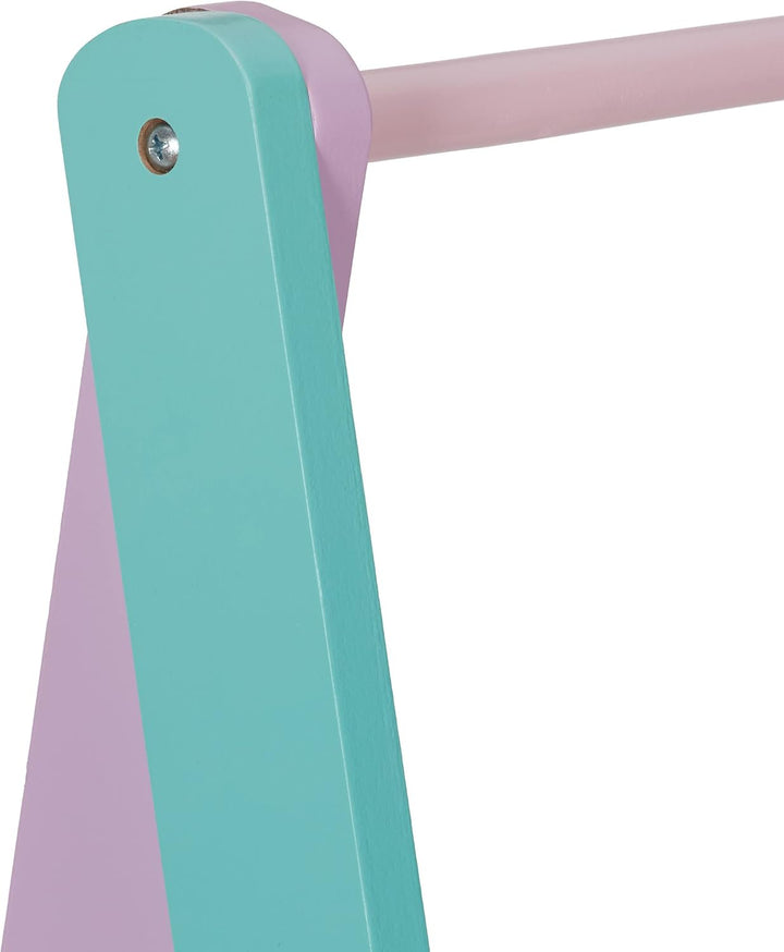 Relaxdays Kinder Kleiderständer, Kleiderstange für Kinderzimmer, mit Ablage, HBT: 99x64,5x42 cm, Kin