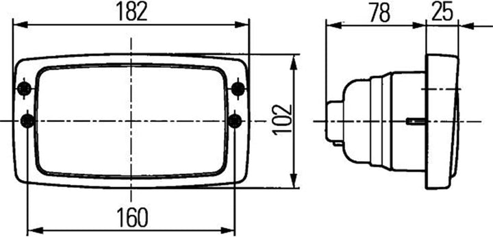 HELLA - Halogen-Arbeitsscheinwerfer - Modul 6213 - 12/24V - 1000lm - Einbau/Schraubanschluss - 2-Pun