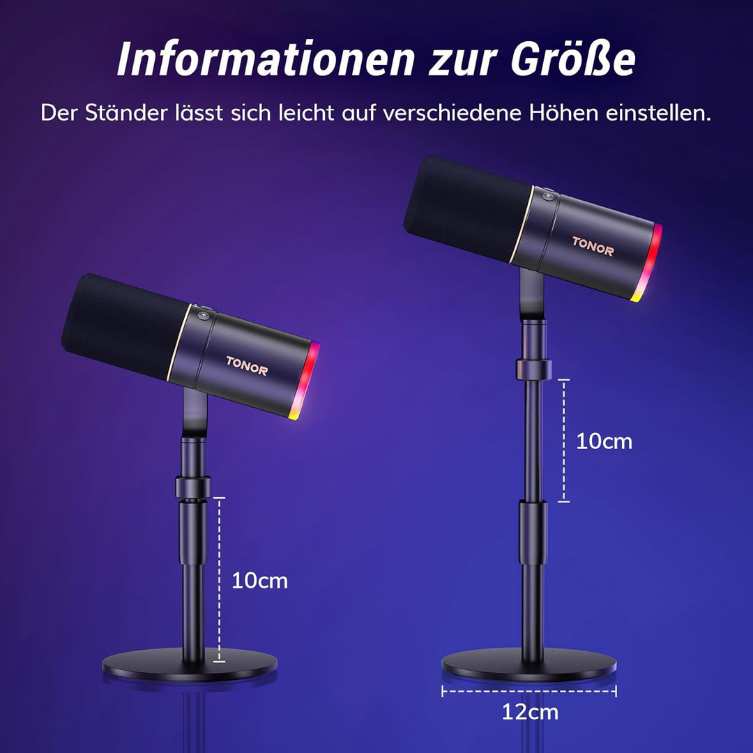 TONOR Dynamisches Microphone mit XLR/USB Kabel, Mikro PC, Vocal Mic Gesangsmikrofon für Streaming, G