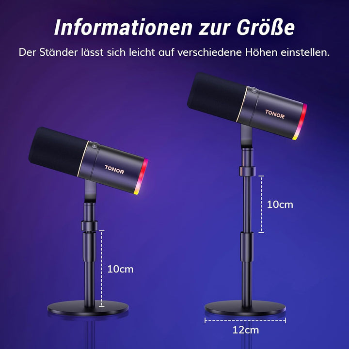 TONOR Dynamisches Microphone mit XLR/USB Kabel, Mikro PC, Vocal Mic Gesangsmikrofon für Streaming, G