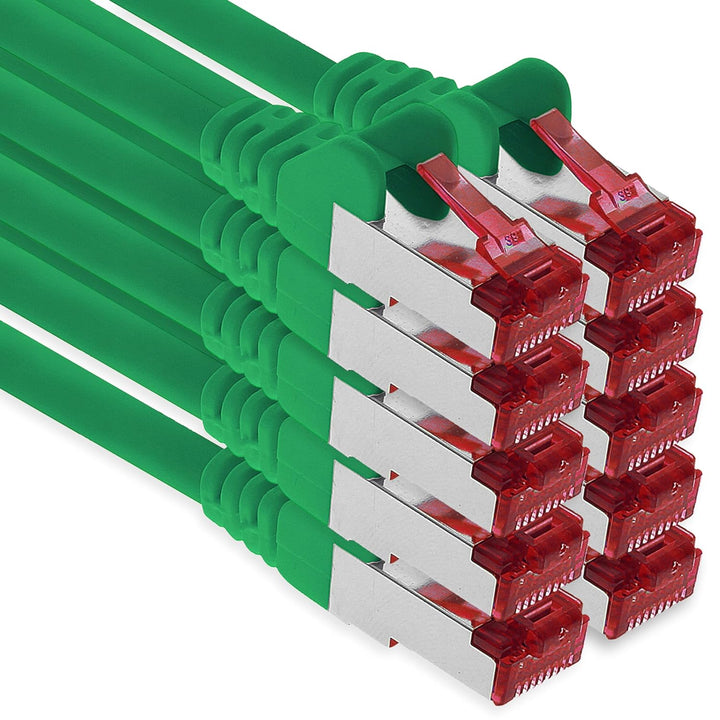 1aTTack.de - 10x 10m CAT6 Patchkabel S/FTP PIMF Schirmung CAT.6 RJ45 Netzwerkkabel Ethernetkabel DSL