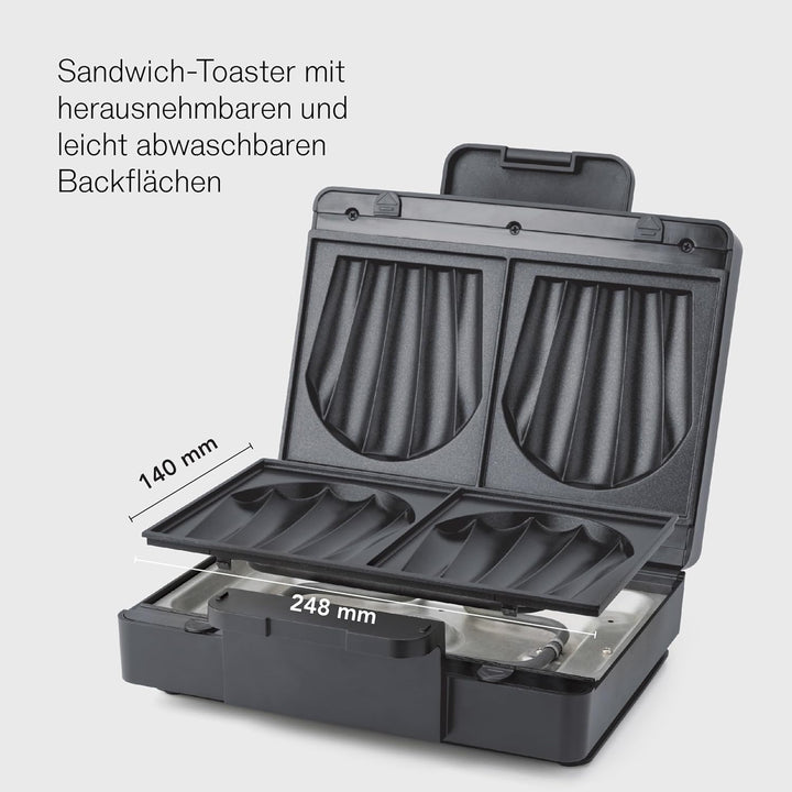 Wilfa EASY MELT Sandwichtoaster – Sandwich Maker mit herausnehmbaren Platten – doppelte Antihaftbesc
