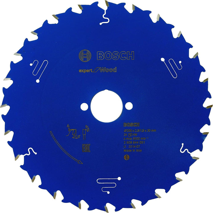 Bosch Professional 1x Kreissägeblatt Expert for Wood (Holz, Sägeblatt Ø 200 x 30 x 2,8 mm 24 Zähne,