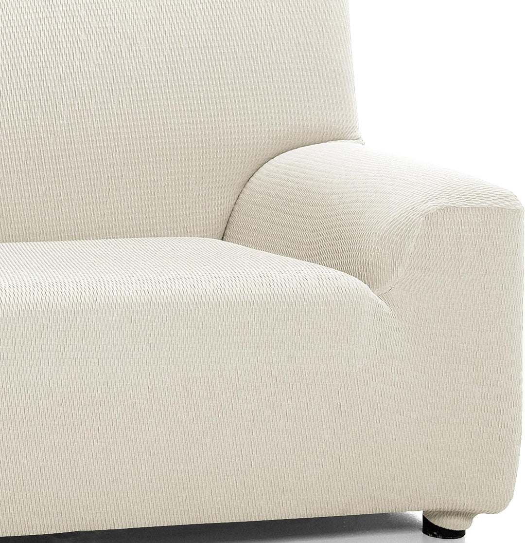Martina Home Tunez elastischer Sofabezug, Stoff, Beige (Elfenbein), 4-Sitzer (220 bis 260 cm) Elfenb