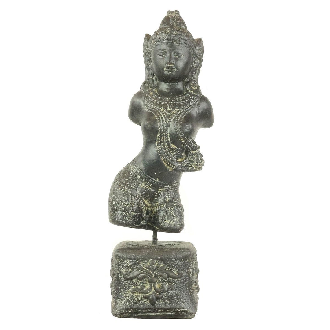 Oriental Galerie Devi Dewi Göttin Statue Figur Skulptur Sita Torso Büste auf Sockel Garten Stein Dek