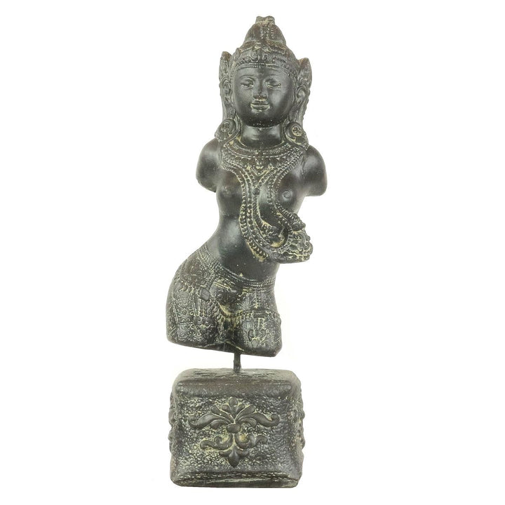 Oriental Galerie Devi Dewi Göttin Statue Figur Skulptur Sita Torso Büste auf Sockel Garten Stein Dek